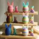 3D Printed Easter Eggs with Bunny Inside,Easter Surprise Rabbit Eggs,3D Printed Animals, Easter Basket Stuffers,Fidget Toys Gifts (6PCS)