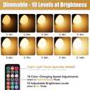 Yochoice Rechargeable Battery Operated Light Bulb with Remote Control, Dimmable LED A19 Bulb with 9 Colors Selectable & 3 Timer, Wireless Light Bulb for Wall Sconce, Non-Hardwired, 2 Pack