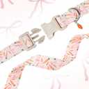 Easter Day Dog Collar, UP URARA PUP Easter Bunny Adjustable Pet Collar with Quick Release, Colorful Rabbits Dog Collars for Small Medium Large Dogs (XS, EasterCarrot&Bow CC)