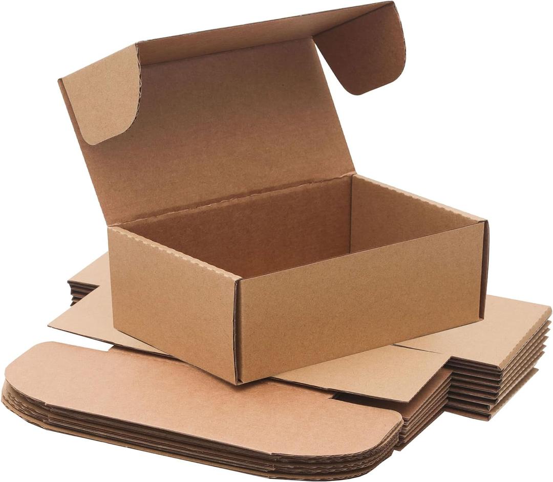 9x6x2'' Small Shipping Boxes for Packaging, YOUNGKEE 10 Pack Small Cardboard Boxes for Crafts, Recyclable Corrugated Boxes for online Business, Mailer, Gift Packing, Jewelry Box Shipping, Brown