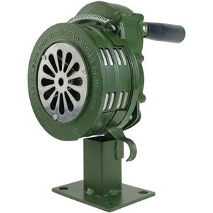 Base Mount Hand Crank Alarm Hand Crank Air Raid Siren  110dB Loud Manual Emergency Alarm, Base/Table Mount Outdoor Warning Siren for Survival & Safety