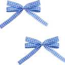 IMISHM Halloween Costumes for Women Girl Storybook Adults Character Costume Blue White Gingham Dress Hair Ribbons sock set (XL)