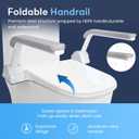 Toilet Safety Rail, Heavy Duty Foldable Toilet Handrail, Aluminum Alloy Support Up to 480LBS Perfect for Elderly Senior Handicap Pregnant