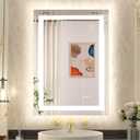 TETOTE LED Bathroom Mirror 20x28 Frontlit & Backlit Lighted Vanity Mirror Anti Fog Stepless Dimmable 3 Colors White/Warm/Natural,CRI90+ Double Lights,Wall-Mounted(Horizontal/Vertical)