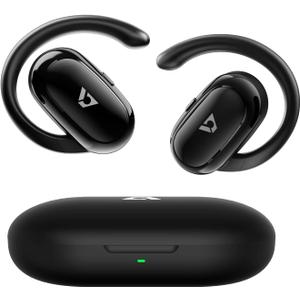 1Mii Open Ear Headphones, Wireless Sports Earbuds 60 Hours Long Playtime with Charging Case, Snug Fit Bluetooth Earbuds with Rotatable Ear Hooks, ENC Clear Calls Premium Sound IPX4 Waterproof Black