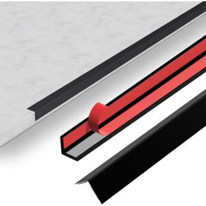 5pcs*48in Aluminum L Molding Corner Guards, Peel & Stick Wall Protection & Decoration, Aluminum Tile Edge Trim, Corner Trim (Matte Black 5pcs (0.8in))