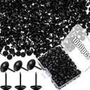 Outus 1000 Pcs Black Upholstery Tacks 7/16 Inch Decorative Furniture Tacks Thumb Pins Upholstery Nails with Storage Box for Upholstered Furniture Cork Board DIY Project Home Decor 11 x 17 mm (Black)
