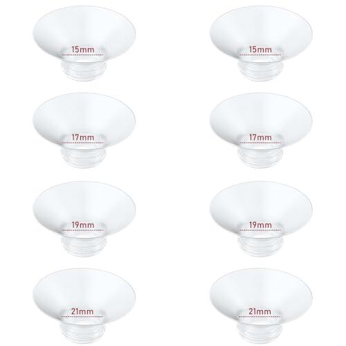 Flange Insert 15/17/19/21mm 8pcs Compatible with Momcozy Air 1/W1/M5/M9/M6/S12 Pro/V1 Pro/V2 Pro,for Spectra/Medela/MomMed/eufy/Lansinoh/Elvie Breast Pump, Fit for 24mm Flange/Shield of Most Pumps