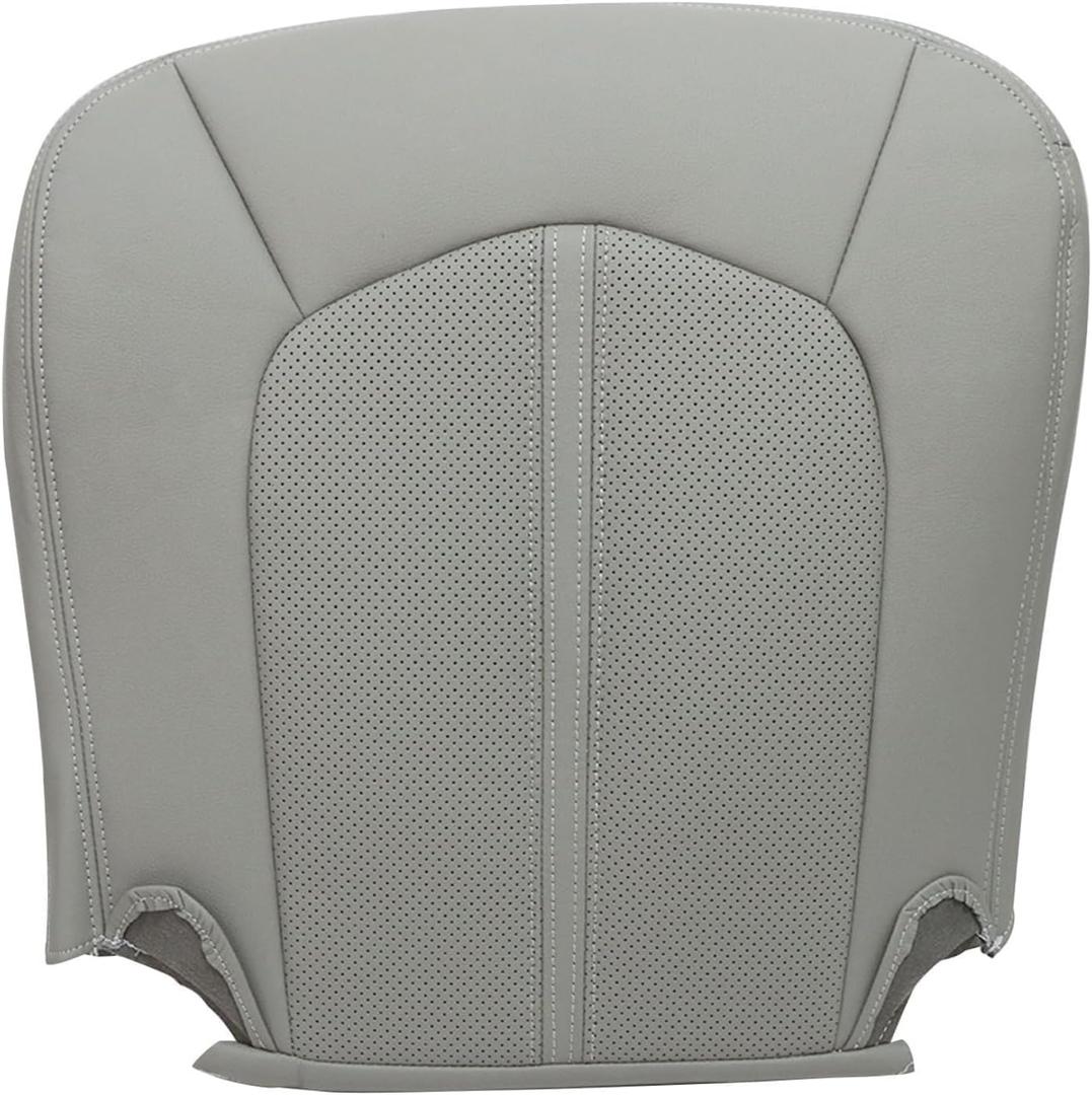 Mythoria Front Driver Bottom Replacement Leather Seat Cover Gray #AFDCompatible with Cadillac CTS Base Coupe, Wagon, Luxury, Performance, Premium & 3.6L 2008 2009 2010 2011 2012 2013