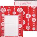 Bubble Mailers 6x9" - Red Snowflake Baubles with Writable Area - 25 Pack - Holiday Poly Padded Envelopes and Bubble Shipping Mailers