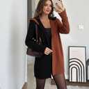 JTANIB Long Cardigan Sweaters for Women, Color Block Open Front Oversized Hooded Knit Cardigan Fall Outfits Winter Coat (M)