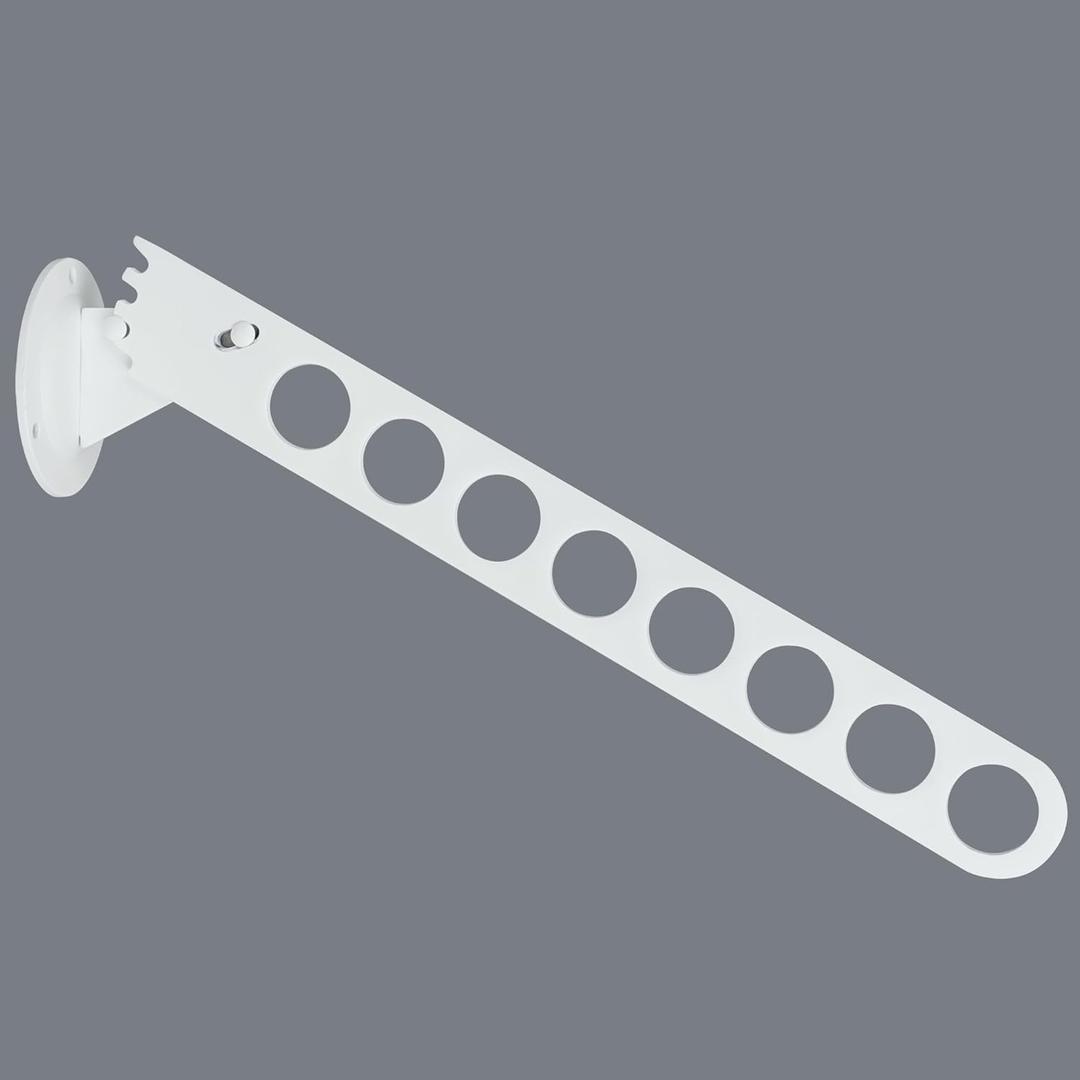 Alise Wall Mounted Clothes Drying Rack, Stainless Steel Adjustable Laundry Room Hanging Rack, Laundry Clothes Hanger Rack Space Saving for Laundry Closet Bathroom Bedroom (8-Holes, White)