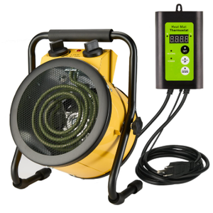 Aarcinhke Greenhouse Heater with Digital Thermostat, 1500W Electric Outdoor Heaters for Patio, Fast Heating, Overheat Protection, Dustproof Design for Grow Tent, Green House, Flower Room, BK