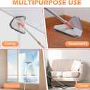 Wall Cleaner Triangle Mop with 82'' Long Handle - Wall Scrubber, Cleaning Washer Tool with 4 Microfiber Chenille Duster Pads for Clean Walls, Ceiling, Windows, Baseboards, Floors (Gray)