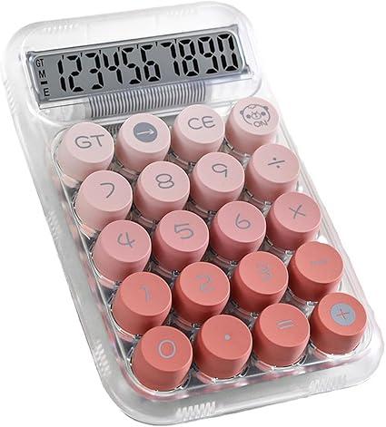 Mechanical Switch Calculator, 10 Digits, Large LCD Display, Purple, Big Buttons, Aesthetic