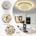 18" Crystal Raindrop Ceiling Light, Rose Gold Semi Flush Mount Chandelier