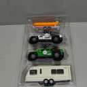 G.C 4 Pack Pickup Truck Trailer Toys for Boys Kids Toy Camper Boat Diecast Truck Vehicle 1:36 Scale Pull Back Metal Car Toys Playset with Light Sound