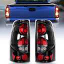 Nilight Taillight Assembly Compatible with 1999 2000 2001 2002 2003 2004 2005 2006 2007 Chevy Silverado 1999-2002 GMC Sierra Rear Lamp Classic Body OE Style Black Housing Clear Lens