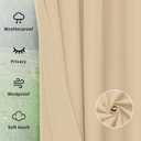 Easy-Going Outdoor Curtains Waterproof Windproof Weatherproof Curtain for Patio, Cabana, Porch, Pergola and Gazebo, Grommet Top and Tab Bottom Drape, 1panel, 110x108 inch, Beige