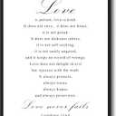 KUVIOKE Christian Framed Wall Art Patient Love is Kind 1 Corinthians 13:4-8 Positive Scripture Rustic Prints Office Home Ready to Hang 8x10in (Black Framed)