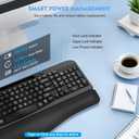 Ergonomic Wireless Keyboard with Cushioned Wrist Rest, Wave Keys, Phone Holder, Comfortable Natural Typing, 2.4GHz Full Size Cordless USB Computer Keyboard for Windows, Mac OS, Laptop, PC (Black)