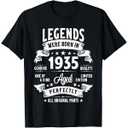 Vintage 1935 90 Year Old Gifts For Men Women 90th Birthday T-Shirt Black XL