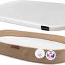 Baby Changing Basket, Portable Diaper Changing Pad, Moses Basket for Newborns, Changing Table Topper for Baby Nursery, Waterproof Travel Pad Cover (Brown)