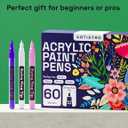 ARTISTRO 60 Wine Glass Acrylic Paint Markers - Washable Non-Toxic Dual Tip Acrylic Paint Pens for Car Window, Mirror, Ceramic