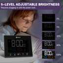 Geevon Digital Atomic Alarm Clocks for Bedrooms with 2 USB Ports, Color VA Display Atomic Clock with Indoor Temperature and Humidity, DST, Calendar, and Moon Phases for Seniors Elderly