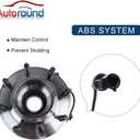 Autoround 515081 Front 4WD Wheel Bearing and Hub Assembly Compatible with Ford F-250 F-350 Super Duty 2005-2010 SRW 8 Lug w/ABS