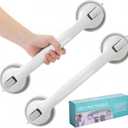 Shower Grab Bars for Bathtubs and Bathrooms, 2025 Upgraded 16 Inch 2 Pack Safety Handle with Strong Suction & Anti-Slip Grip, Removable Shower Handles for Seniors, Elderly, Handicap  Gray