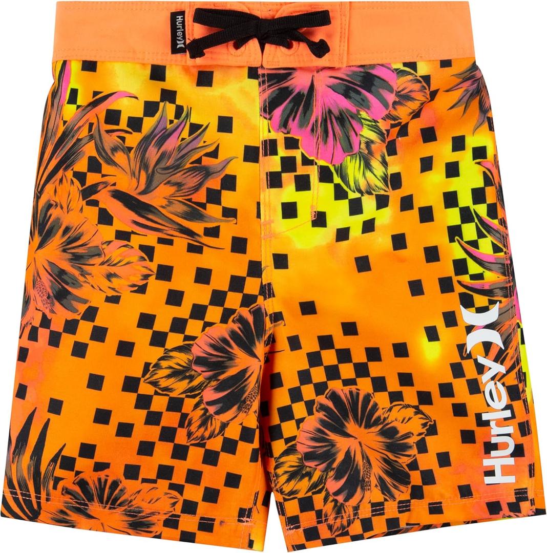 Hurley Boys Printed Board Shorts (6, Bright Mango)