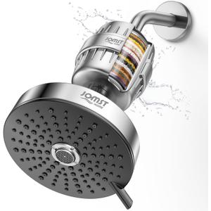 Filtered Shower Head COMBO for Healthier Skin & Hair | 3 Mode High Pressure Shower Heads with 25-Stage Filtration | Removes 99.947% Chlorine & Heavy Metals | Shower Head with Filters - Chrome