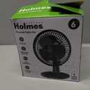 Holmes 6” Personal Table Fan – 2 Speeds, Compact, 15° Head Tilt, Wide-Angle Oscillation, Black