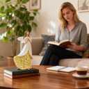 Sunflower Figurine Gifts for Women, Encouragement Memorial Bereavement Angel Sculpture from Mom to Daughter, Birthday Art Angels Statue Decoration (Willowy Pray White)