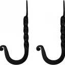 Set of 3 Hand Forged Twisted Shape -Wrought Iron Coat Hooks Wall Art Decor-Twisted Shape Hangers and Key Holder-Clothes Rack and Backpack Hanger-Coat Hooks Home Decor for Storage, Living Room
