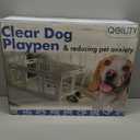 Clear Acrylic Dog Playpen Indoor, Expandable Size & Flexible Shape, Ideal for Small & Toy Dogs, Black