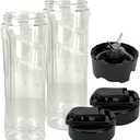 Cross Blade and 2 Pack 20 oz Cup with To-Go Lid Replacement Part Compatible with Oster BLSTAV BLSTPB My Blend 250-Watt Blender