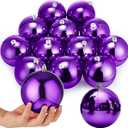 Zubebe 12 Pcs Large Christmas Ball Ornaments Giant Oversized Plastic Shatterproof Christmas Ball Outdoor Vintage Hanging Decorations UV Water Resistant for Holiday Farmhouse(Dark Purple,4 Inches)