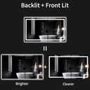 36"x48" LED Bathroom Mirror with Lights, DimmableAnti-FogBathroom Vanity Mirror for Wall, Backlit + Front Lit, Memory Function, Shatter-ProofTempered Glass