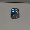 Steel and Teal Gemini Dice With White Pips 50mm (2in) D6 Die Chessex