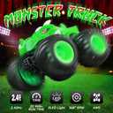 AUUGUU Remote Control Car, 2.4GHz Monster Trucks Toys with Light Spray, Birthday Gift for Kids 3 4 5 6 7 8, All Terrain RC Cars, Toddler Toys for Boys Girls 3+ Year Old (Dinosaur-Green)