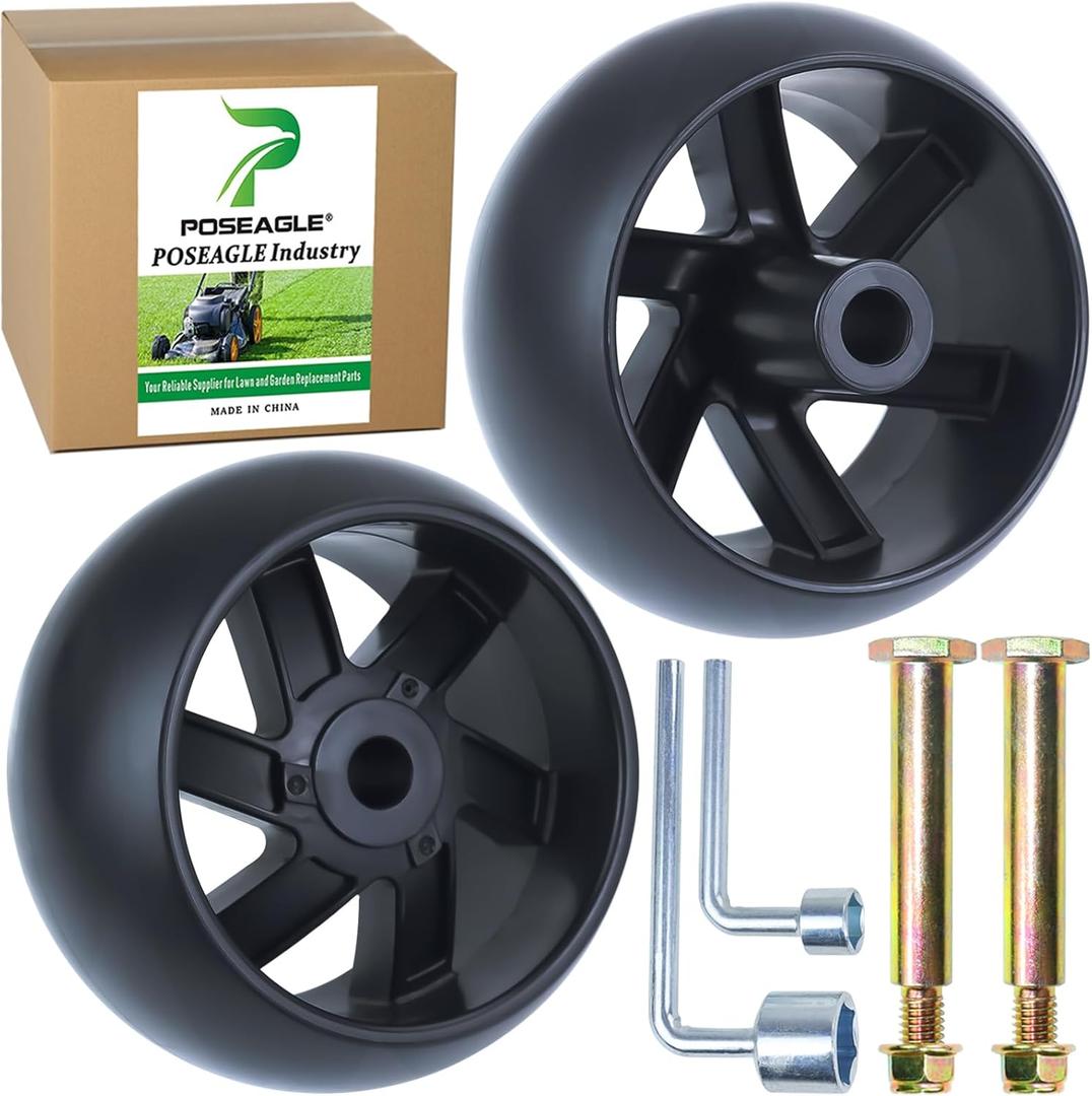 2 Pack 589527301 Deck Wheel Replaces Cub Cadet 753-04856A, 753-04856, Husqvarna 532133957, 539107610, 589527301, 532174873, 587048801, 589527401, 532188606, Craftsman 133957, 174873, 188606