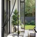 Sunolga 34 x 81 Inch Magnetic Screen Door, Fits Doors Size 32 x 80 Inch, Reinforced Polyester Screen Door Mesh with Full Frame Hook & Loop, Door Screen Magnetic Closure for Hands-Free (Black)