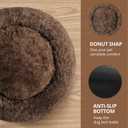 JOLLYVOGUE Calming Dog Beds Large Sized Dog, 36in Donut Washable Large Pet Bed, Anti-Slip & Anti-Anxiety Fluffy Faux Fur Round Dogs Bed, Fits up to 80 lbs Pets (Coffee)