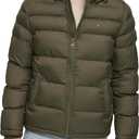 Tommy Hilfiger Men's Down Alternative Hooded Puffer Jacket, Size Small (Olive)