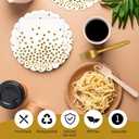 2 x 75PCS White and Gold Paper Plates Napkins Party Supplies, 7Inch Scalloped Gold Dot Paper Dessert Plates and Napkins Set Disposable Birthday Cake PlateTableware for Wedding Valentines Galentines Day