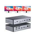 TobenONE DisplayLink Docking Station 3 Monitors with 3 HDMI(4K@60Hz), USB C Docking Station with 120W Charger, for MacBook Pro/Air, Thunderbolt 4/3, USB-C Windows(2 DP, 6 USB, Ethernet, SD/Micro SD)