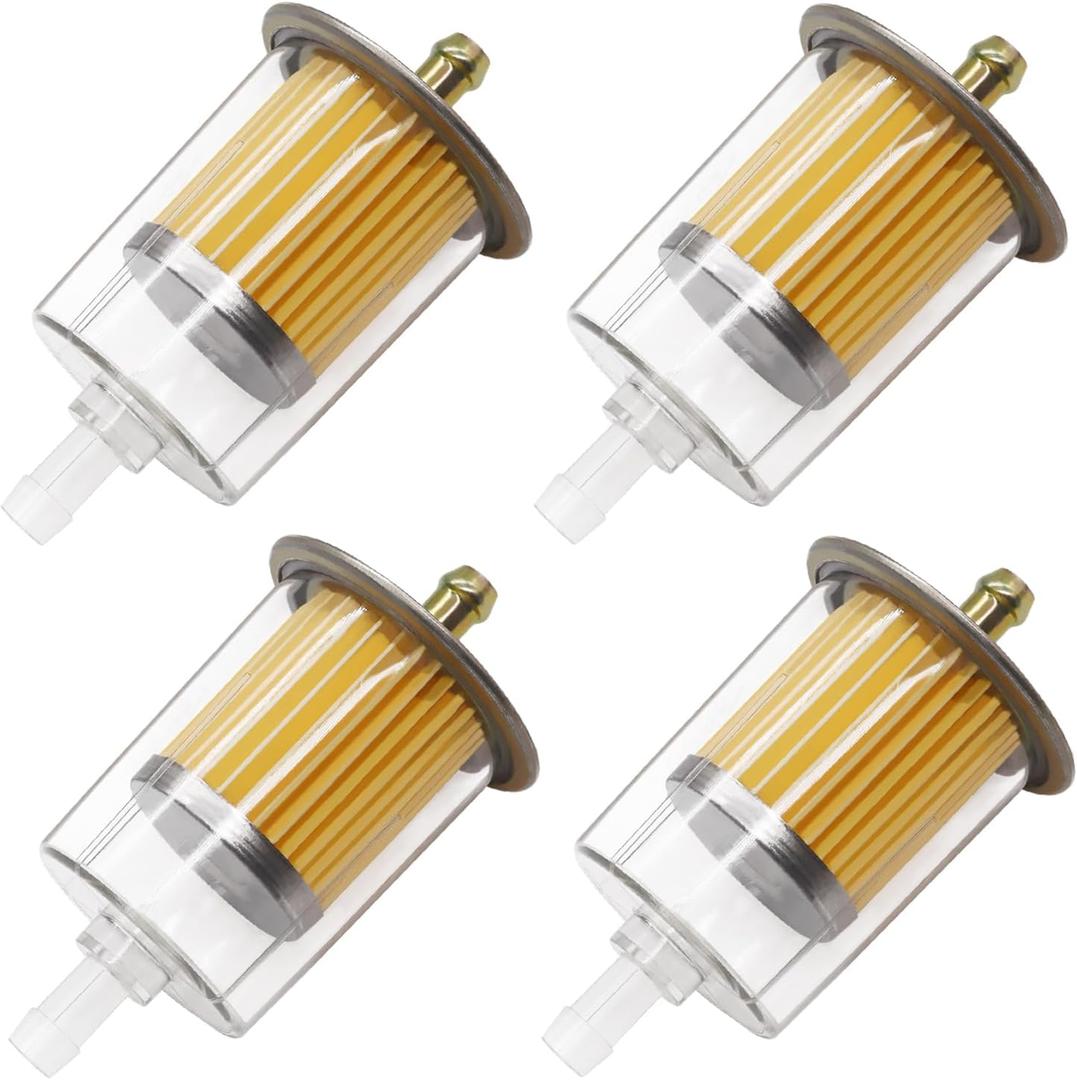 Taiss 4PCS Universal Gas Inline Fuel Filters with Magnet, Fits Fuel Line and Widely Used for Replacing Fuel Filters of Cars, Motorcycles, Trucks And Gasoline Powered Engines (3/8 inch)