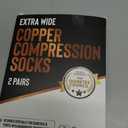 Doctor's Select Copper Plus Size Compression Socks Wide Calf - 2 Pairs | 20-30mmHg Extra Wide Calf Compression Socks Women Copper for Swelling, Varicose Veins | Black 3XL